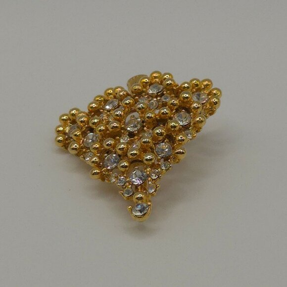 Eisenberg Brooch Gold Tone Christmas Tree White Lights Holiday Joy Festive Pin - Picture 14 of 16